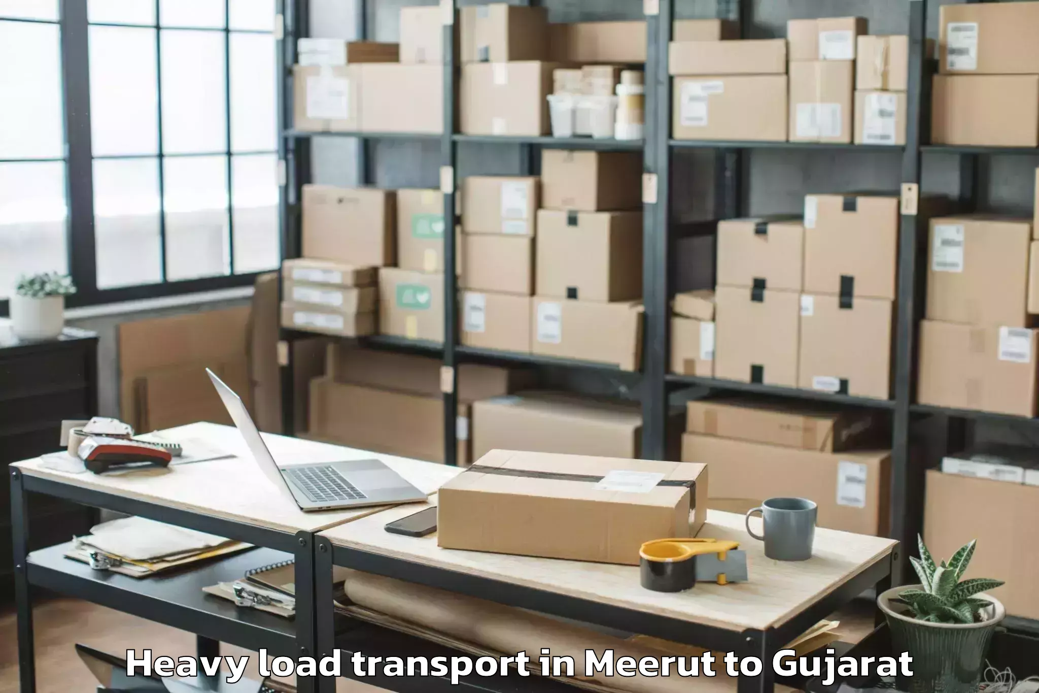 Affordable Meerut to Jasdan Heavy Load Transport